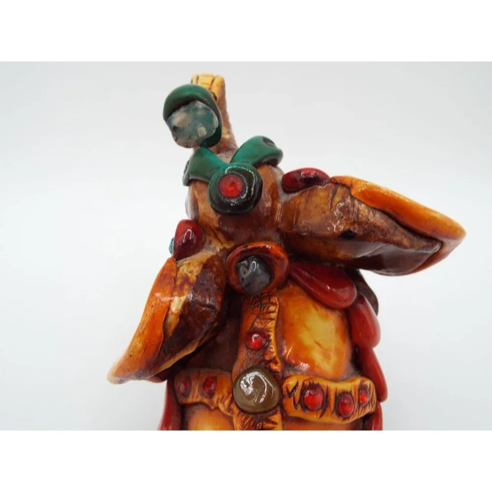 Mexican Folk Art Lucky Elephant Figurine Mayan Aztec Stones